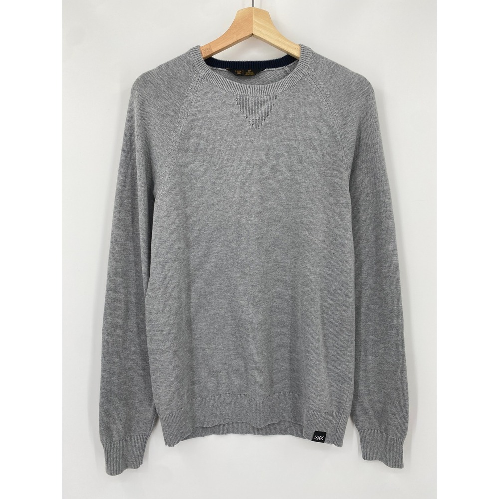 Rhone Crewneck Sweater Mens Small Gray Raglan Knit 101988
